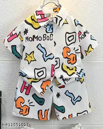 Boys Co ord Set Alpha bet Lock White Colur