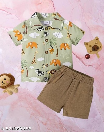 Boys Co ord Set In Jungle theme Lock With Anilmal